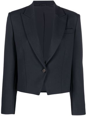Brunello Cucinelli cropped wool-blend blazer - Blue