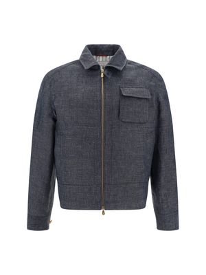 Brunello Cucinelli Denim Effect Linen Jacket