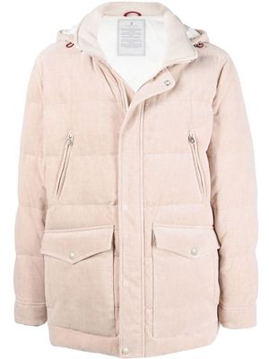 Brunello Cucinelli detachable-hood padded jacket - Neutrals