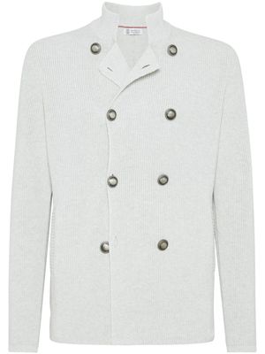 Brunello Cucinelli double-breasted cotton cardigan - WHITE