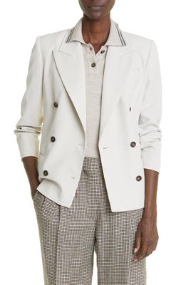 Brunello Cucinelli Double Breasted Jacket in C8913-Chalk