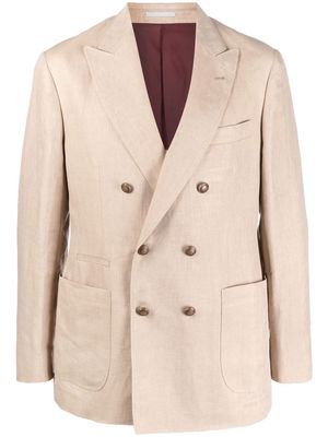 Brunello Cucinelli double-breasted tailored blazer - Brown