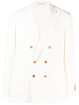 Brunello Cucinelli double-breasted tailored blazer - White