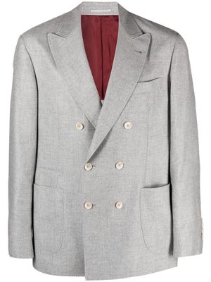 Brunello Cucinelli double-breasted wool blazer - Grey