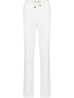 Brunello Cucinelli drawstring chino trousers - White
