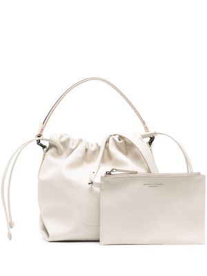 Brunello Cucinelli drawstring-fastening leather bucket bag - White