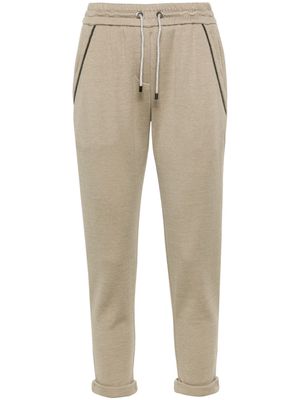 Brunello Cucinelli drawstring jersey track pants - Green