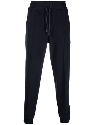 Brunello Cucinelli drawstring knitted track pants - Blue