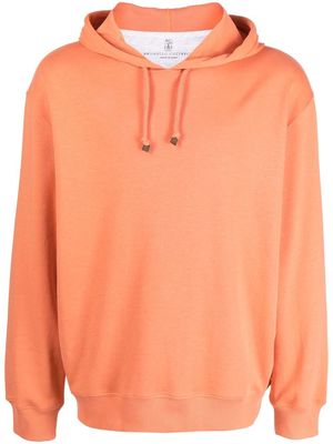 Brunello Cucinelli drawstring pullover hoodie - Orange