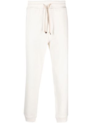 Brunello Cucinelli drawstring virgin wool-blend track pants - White