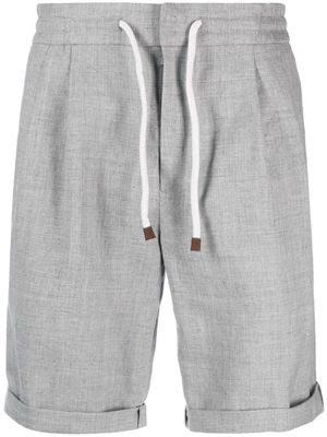 Brunello Cucinelli drawstring-waist chino shorts - Grey