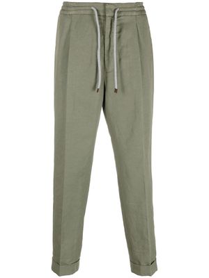 Brunello Cucinelli drawstring-waist chino trousers - Green