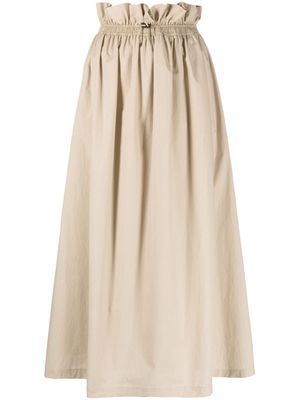 Brunello Cucinelli drawstring-waist cotton skirt - Neutrals