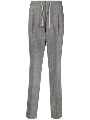 Brunello Cucinelli drawstring-waist tailored trousers - Grey