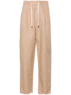 Brunello Cucinelli drawstring-waist tapered trousers - Neutrals