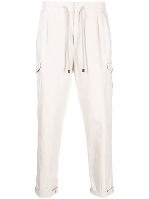 Brunello Cucinelli drawstring waist trousers - White