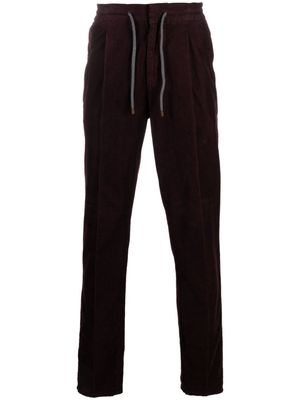 Brunello Cucinelli drawstring-waistband corduroy trousers - Purple