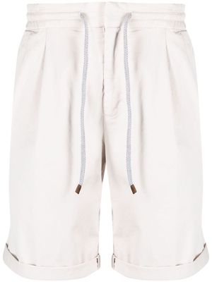 Brunello Cucinelli drawstring-waistband cotton shorts - Neutrals