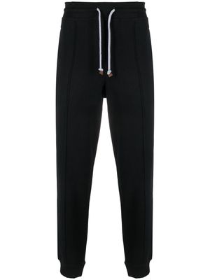 Brunello Cucinelli drawstring-waistband cotton track pants - Black