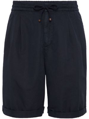 Brunello Cucinelli drawstring-waistband knee-length bermuda shorts - Blue