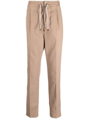 Brunello Cucinelli drawstring-waistband tailored trousers - Neutrals