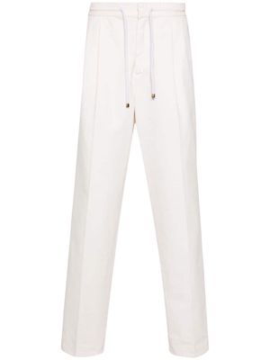 Brunello Cucinelli drawstring-waistband tapered trousers - White