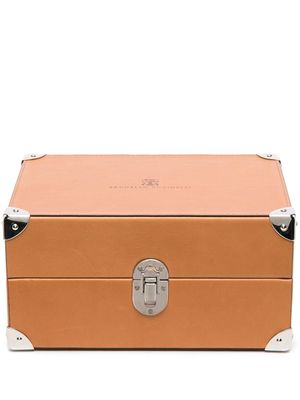 Brunello Cucinelli eight-watch leather box - Brown