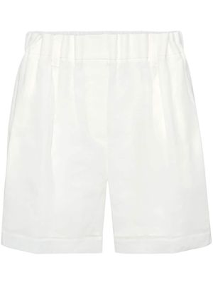 Brunello Cucinelli elasticated-waist cotton shorts - White