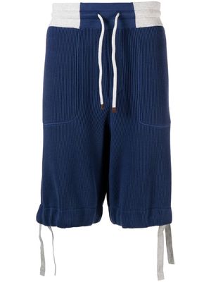 Brunello Cucinelli elasticated-waist track shorts - Blue