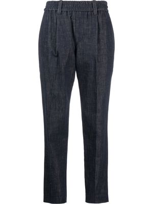 Brunello Cucinelli elasticated-waist trousers - Blue