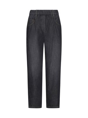 Brunello Cucinelli Elasticated Waistband Cropped Jeans