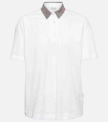 Brunello Cucinelli Embellished cotton polo shirt