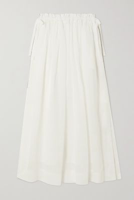 Brunello Cucinelli - Embellished Cotton-voile Maxi Skirt - White