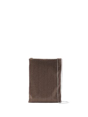 Brunello Cucinelli embellished crossbody bag - Brown