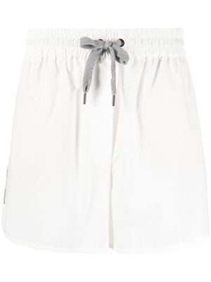 Brunello Cucinelli embellished drawstring shorts - White