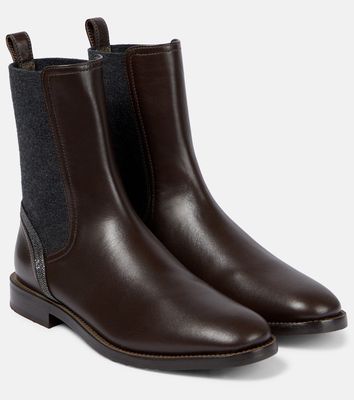 Brunello Cucinelli Embellished leather Chelsea boots