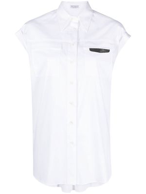 Brunello Cucinelli embellished sleeveless shirt - White