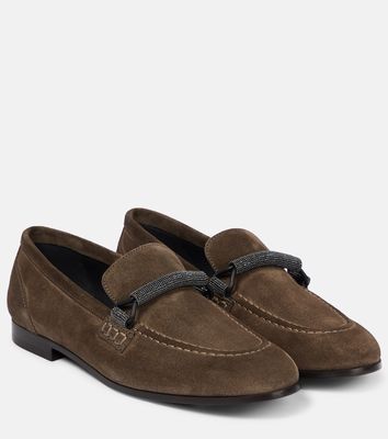 Brunello Cucinelli Embellished suede loafers