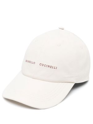 Brunello Cucinelli embroidered-logo baseball cap - Neutrals