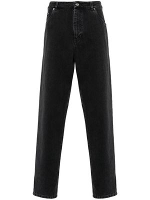 Brunello Cucinelli embroidered-logo high-waisted jeans - Black