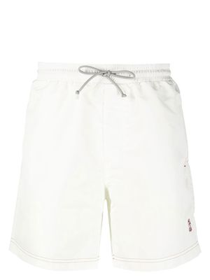 Brunello Cucinelli embroidered logo swim shorts - White