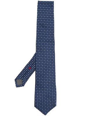 Brunello Cucinelli embroidered-pattern detail tie - Blue