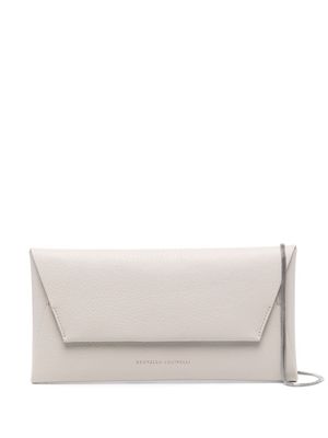 Brunello Cucinelli envelope leather shoulder bag - Neutrals