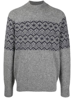 BRUNELLO CUCINELLI fair isle intarsia-knit jumper - Grey