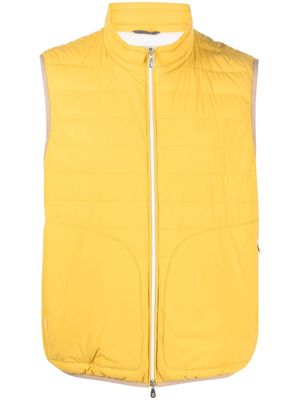 Brunello Cucinelli feather-down padded gilet - Yellow