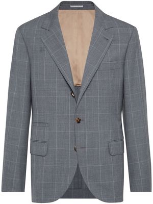 Brunello Cucinelli fine-check virgin-wool blazer - Grey