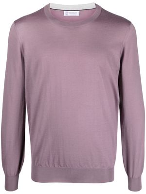 Brunello Cucinelli fine-knit wool blend jumper - Purple