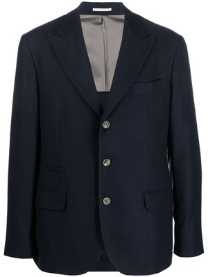 Brunello Cucinelli fitted single-breasted button blazer - Blue
