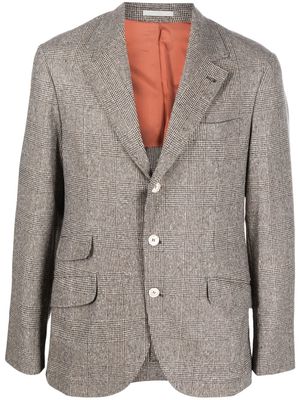 Brunello Cucinelli fitted single-breasted button blazer - Brown