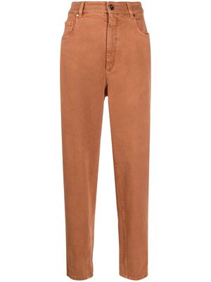BRUNELLO CUCINELLI five-pocket cotton tapered trousers - Orange